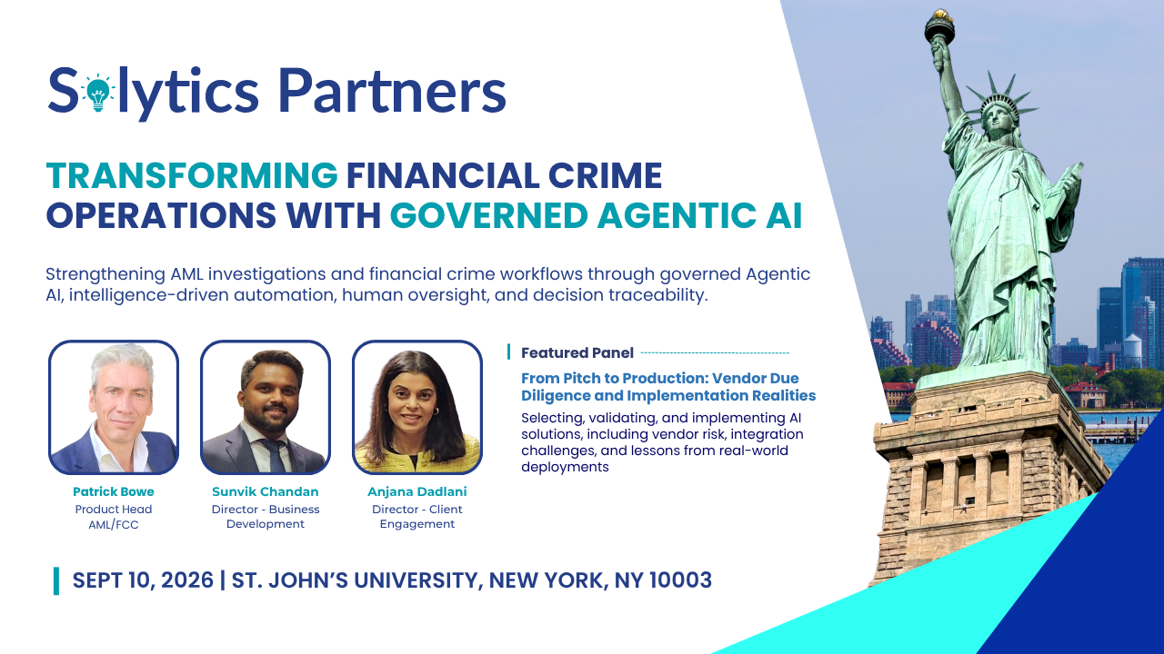 Solytics Partners sponsors Agentic AI in Financial Crime Conference New York 2026