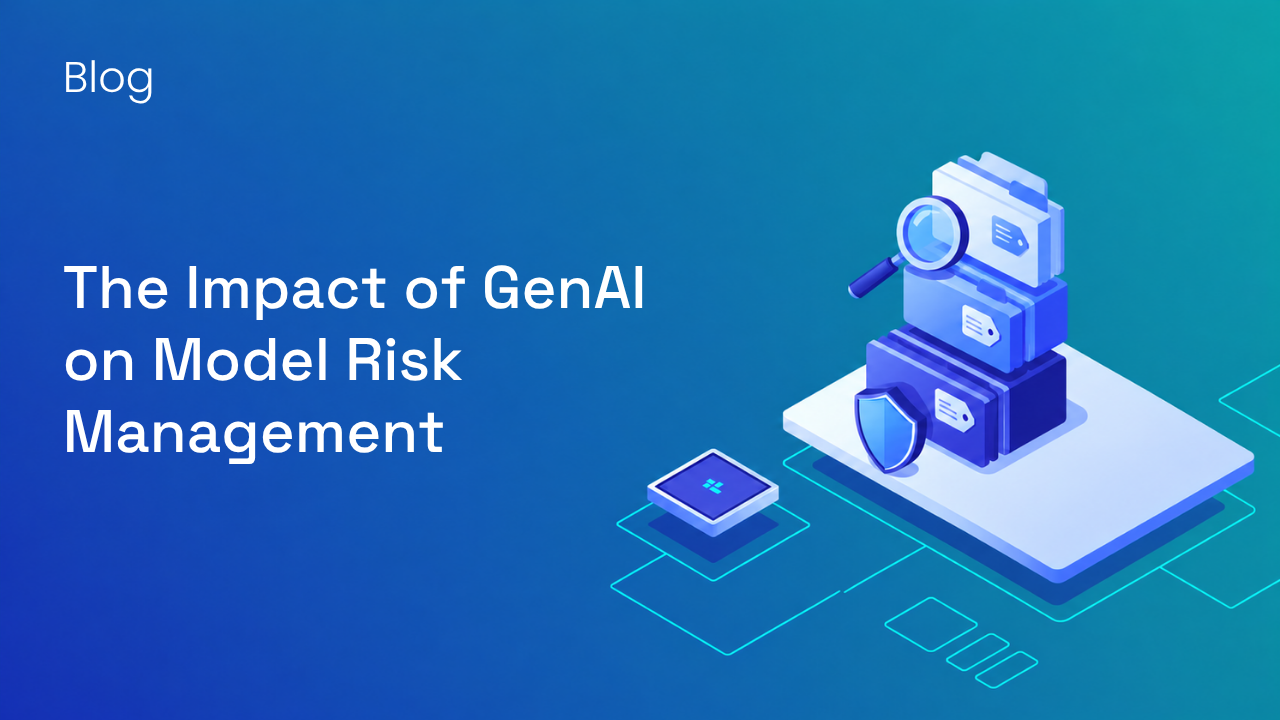 Glowing 3D neural network orb with shield and warning icon for GenAI model risk