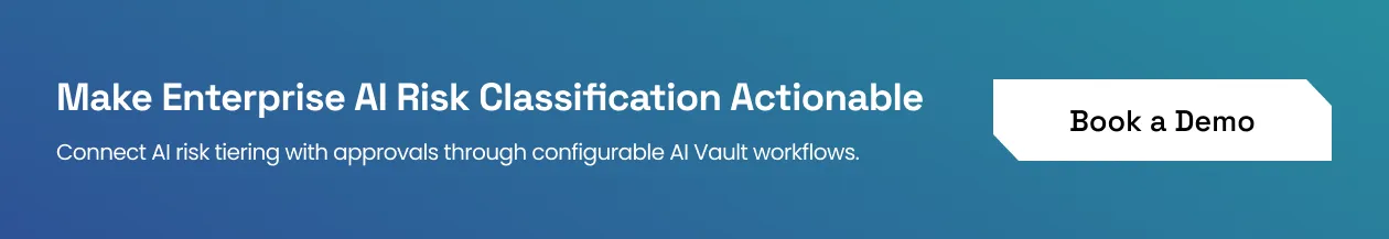 Solytics Partners AI Vault supports enterprise risk tiering workflows