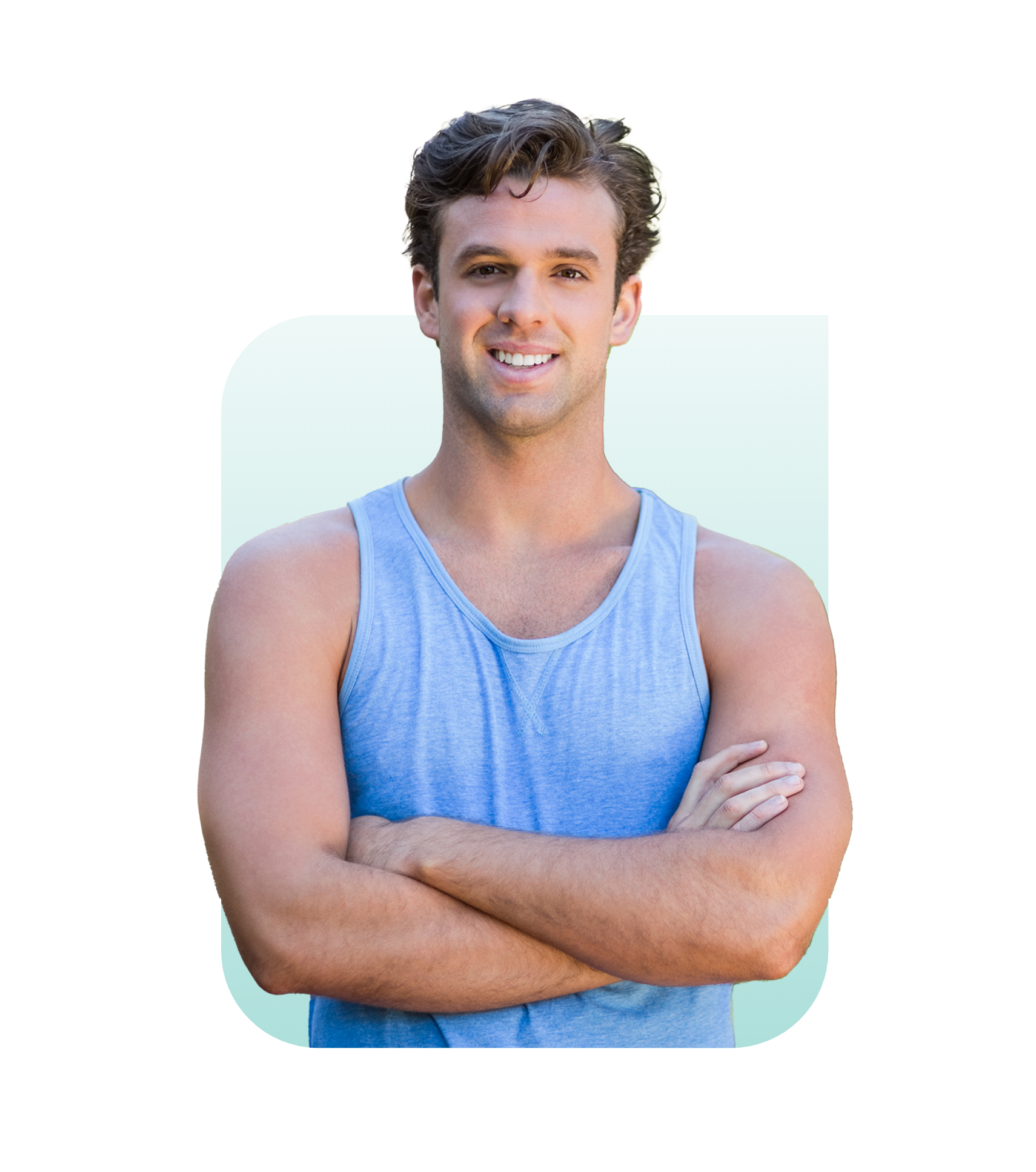 Young athletic male feeling confident and smiling