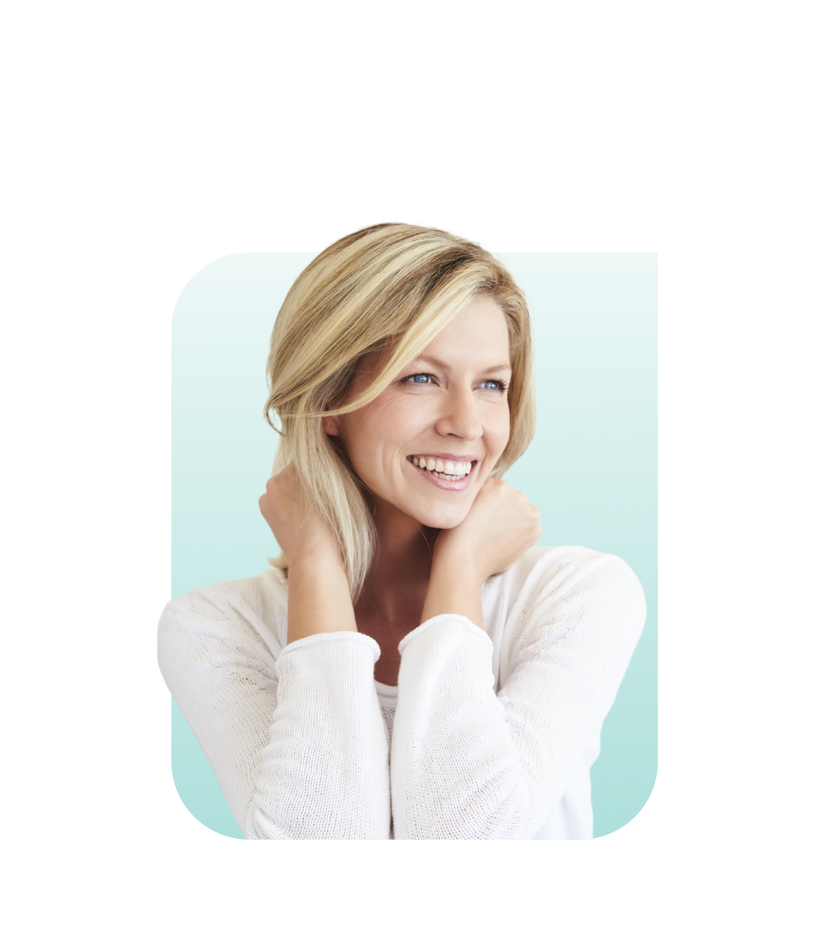Middle age blonde female smile