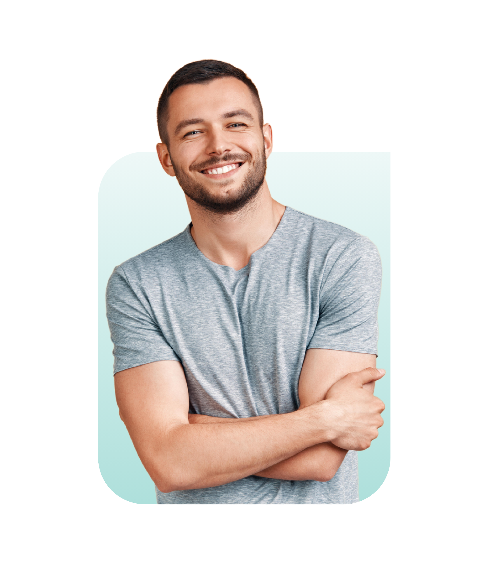 Young male smiling feeling confident