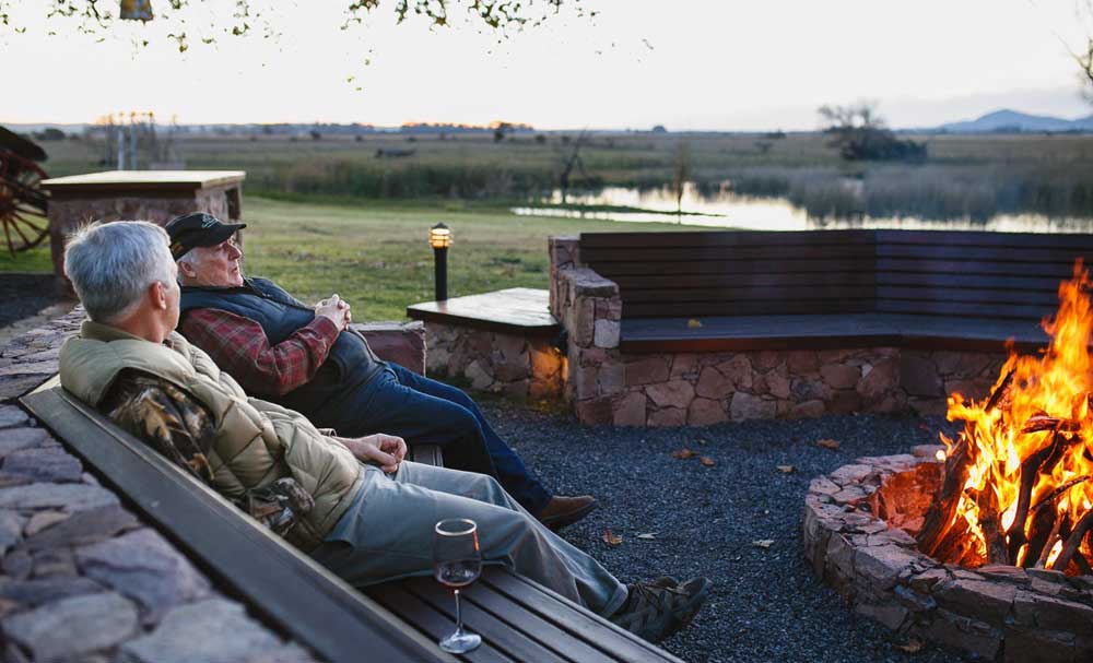 The fire pit at sunset