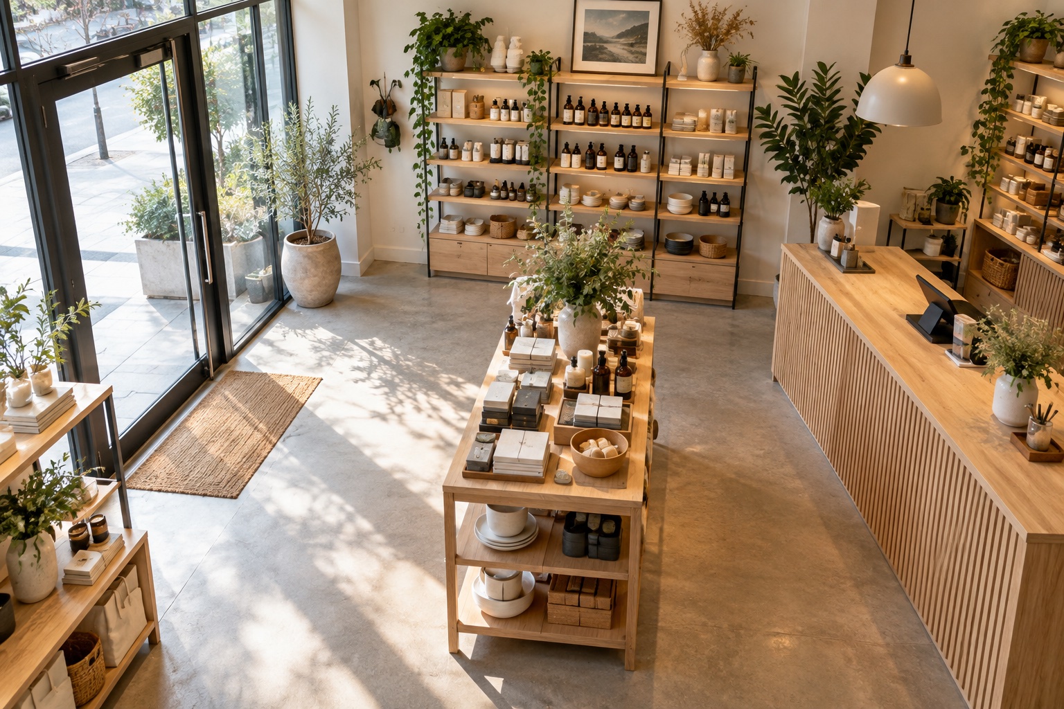 Boutique reference view with its glass entrance visible