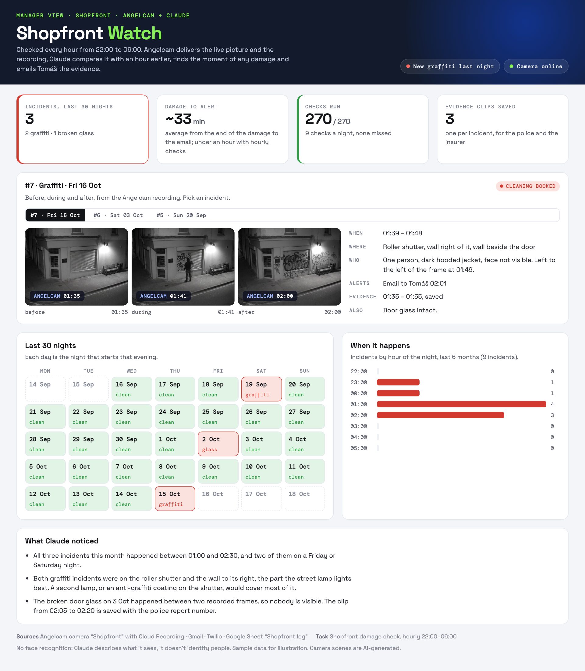 Illustrative example report with sample data
