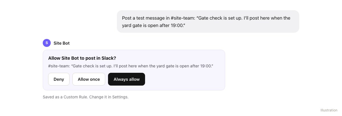 The Grok Bot approval card with Always allow