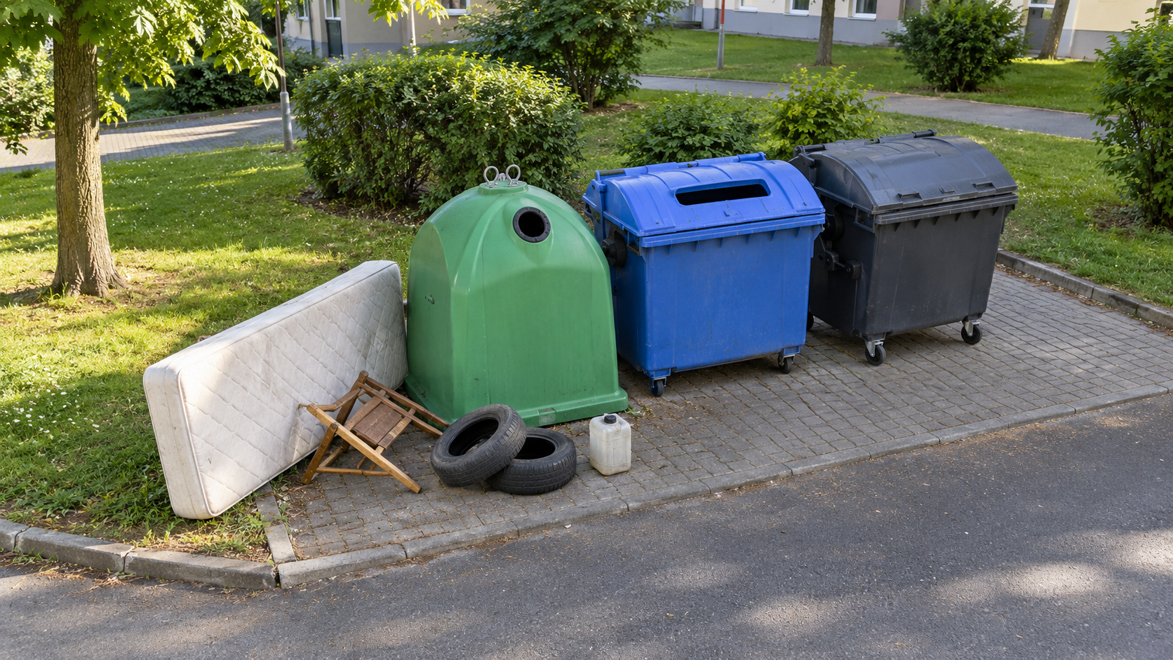 Illustrative waste collection point camera view