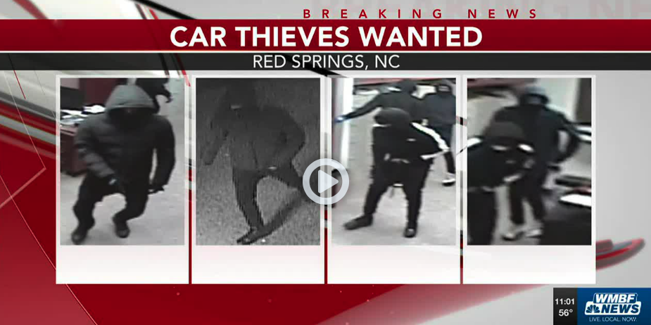 Security camera still of 4 thieves responsible for car theft., image
