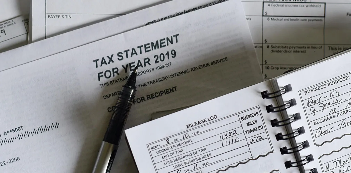 tax documents on desk