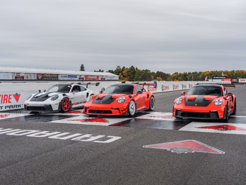 Three Porsches lined up