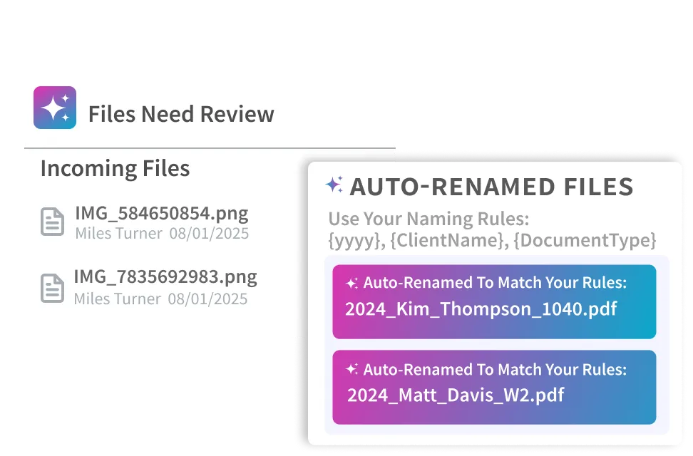 Liscio's automated tax delivery feature showing estimated tax payment messages.