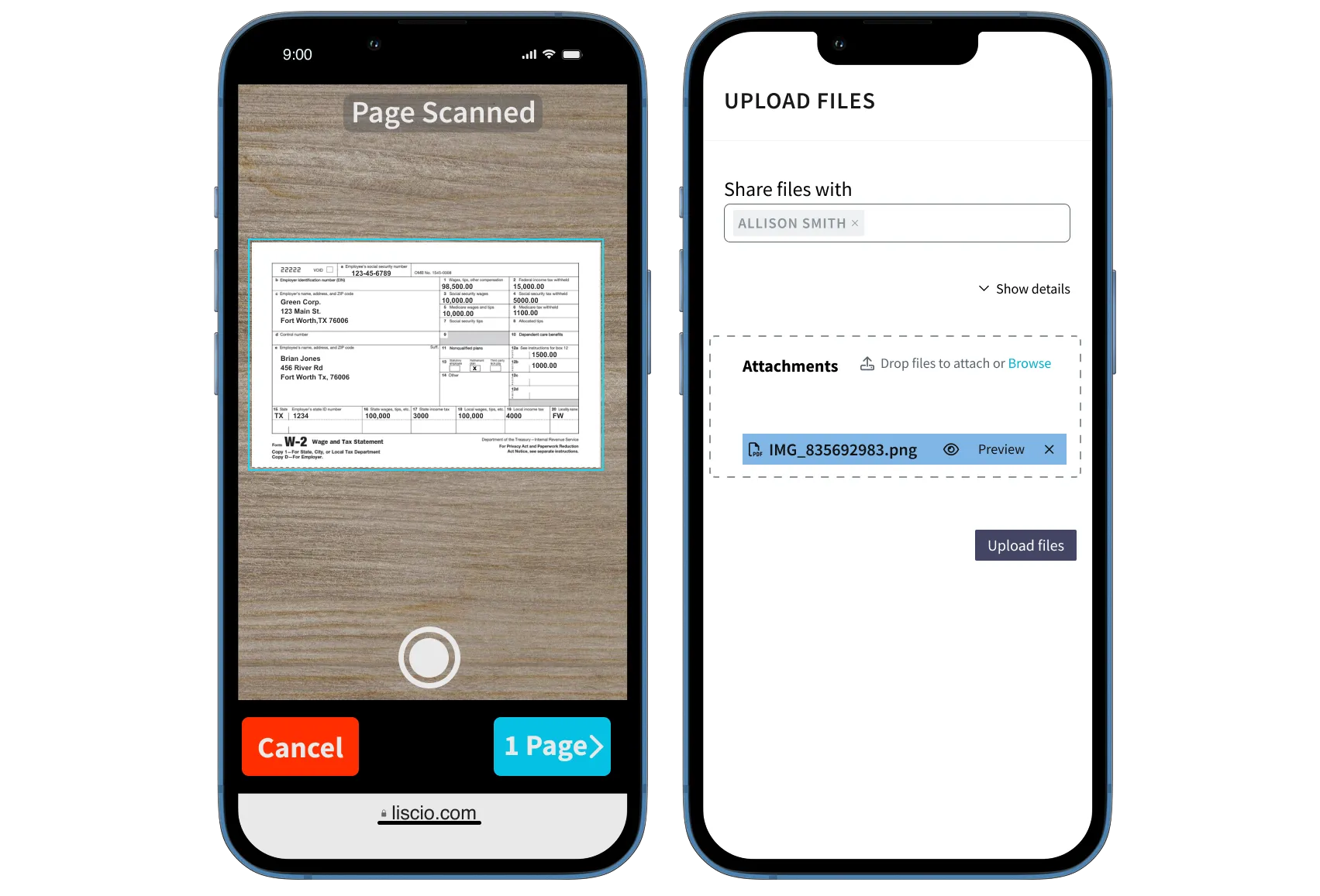 Laptop showing a client portal for accountants with screen showing tax preparation software