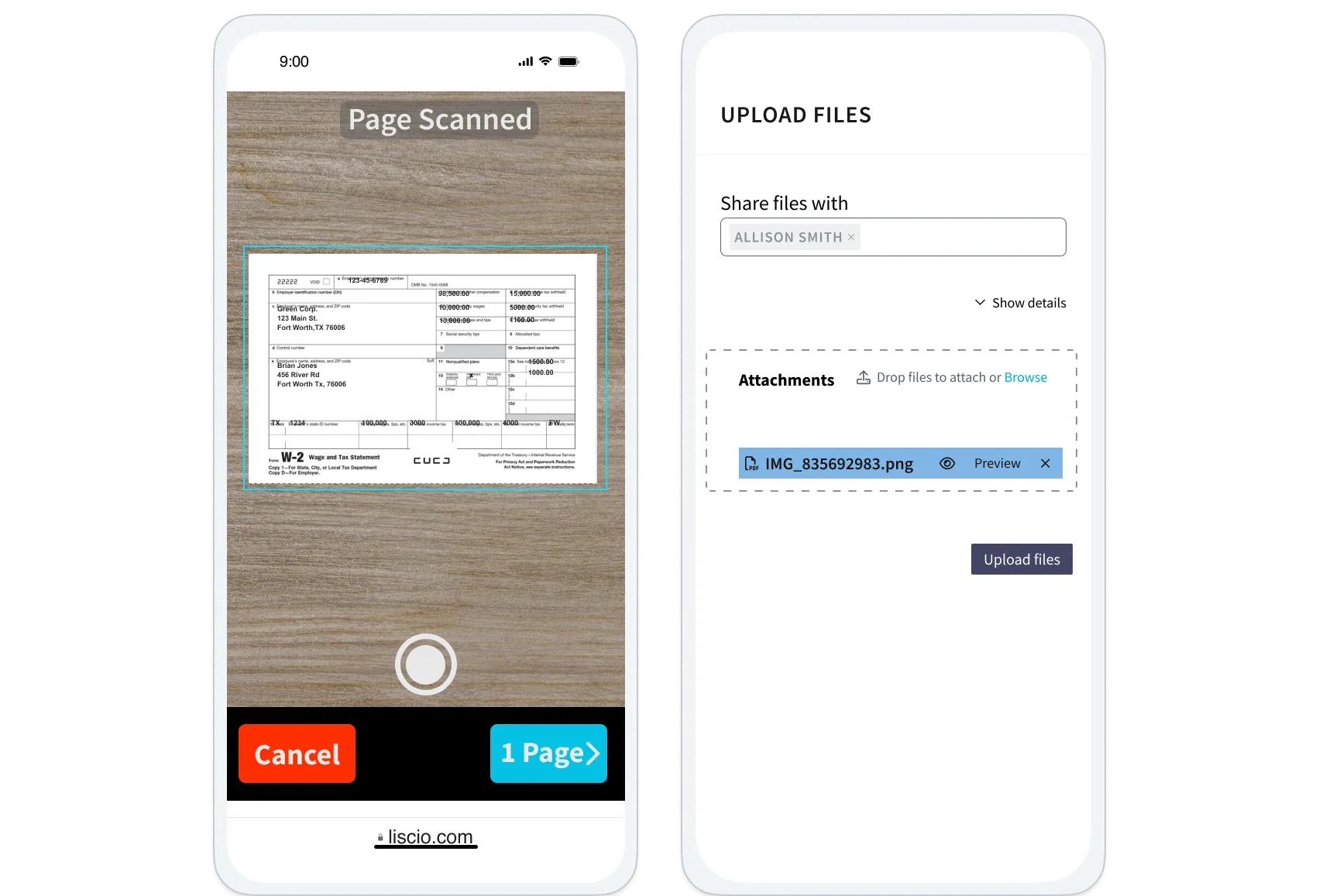Laptop showing a client portal for accountants with screen showing tax preparation software 