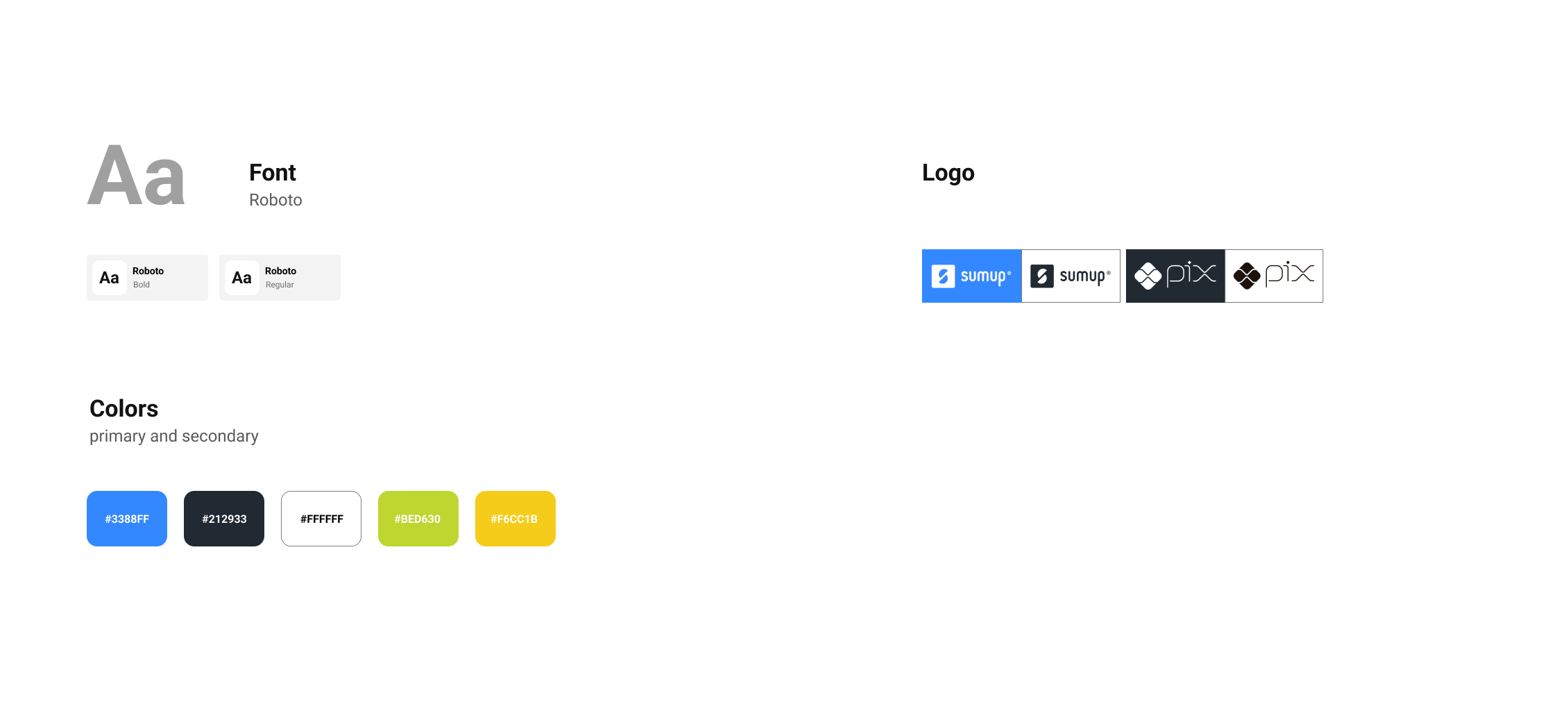 Imagens da tipografia, das cores e dos logos utilizados no projeto.