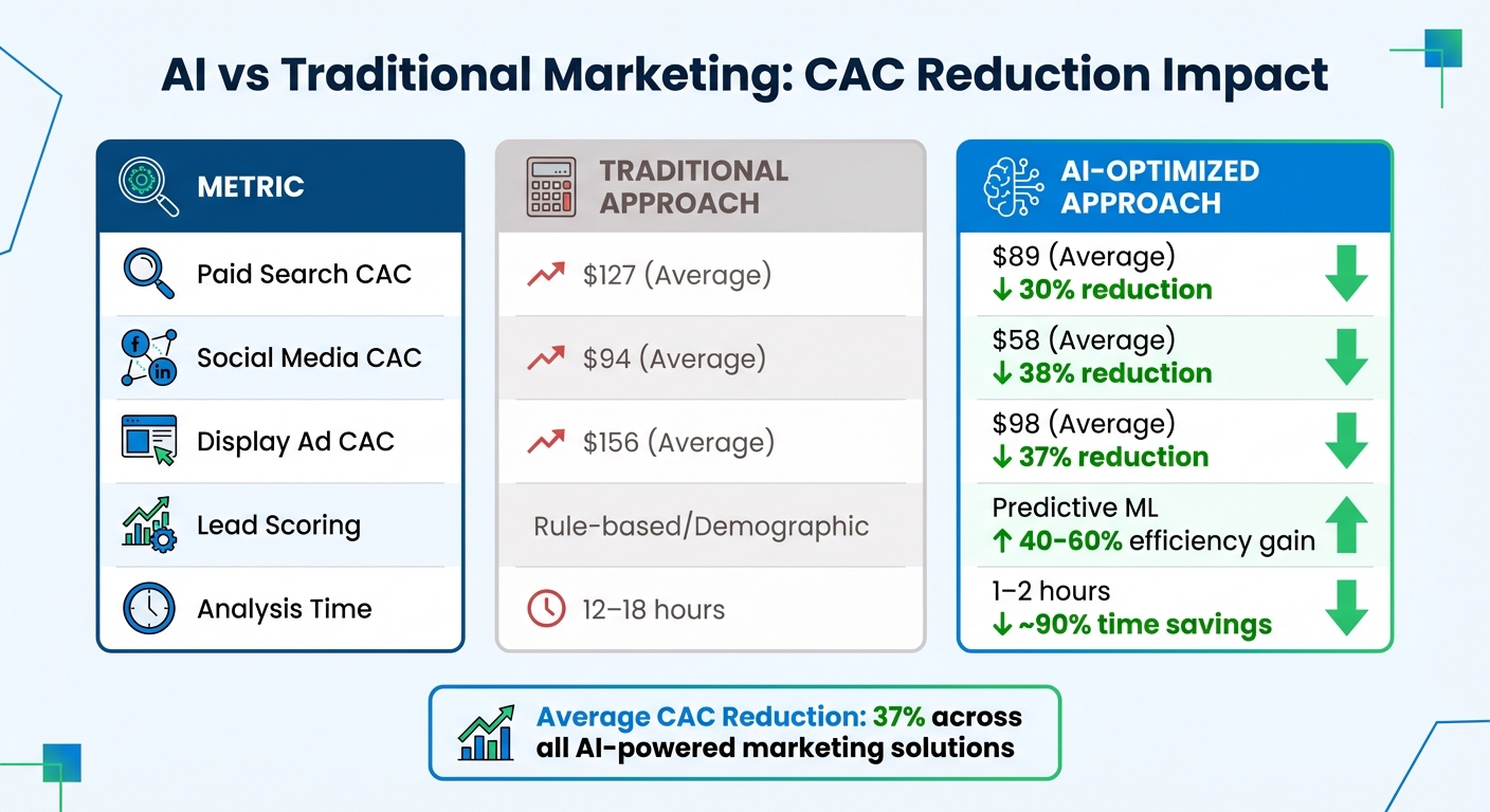 AI vs Traditional Marketing: CAC Reduction Impact Across Key Metrics