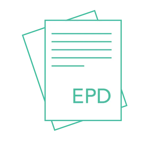 Symbol für EPD-Dokumente mit zwei überlappenden Seiten und Linien über dem Text.
