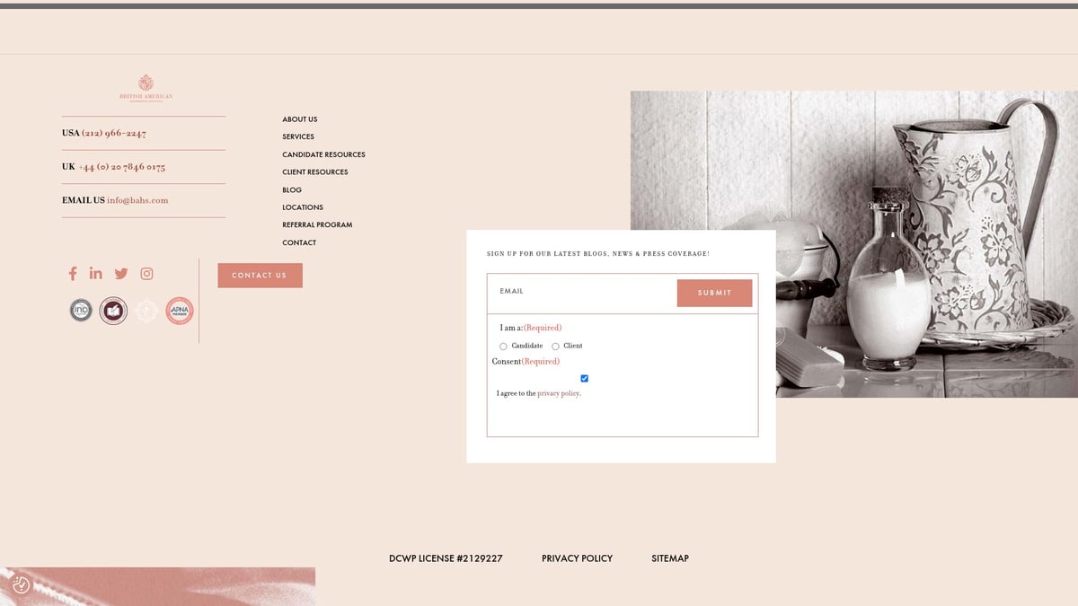 Discover 10 of the 50 Best Website Design Examples 2026 - British American Household Staffing Agency