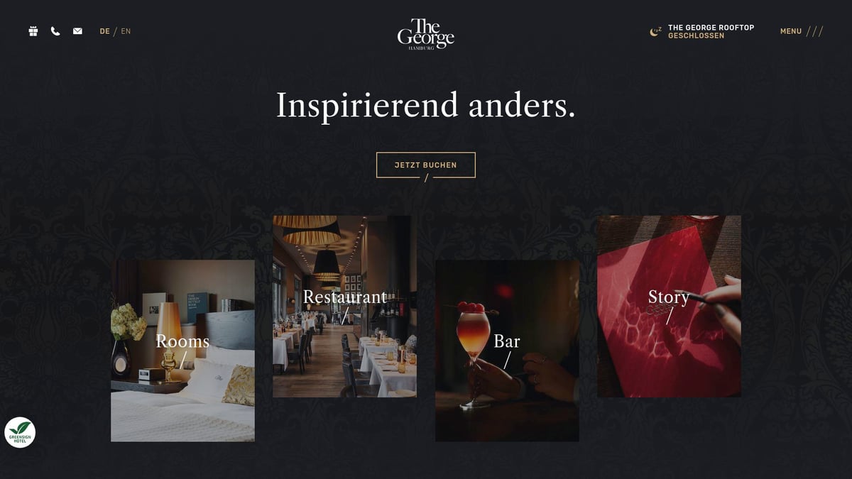 Discover 10 of the 50 Best Website Design Examples 2026 - The George Hotel Hamburg