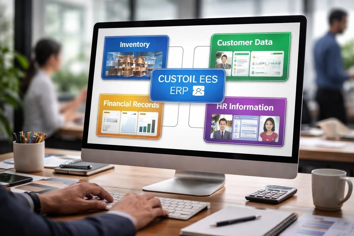 Custom ERP concept diagram