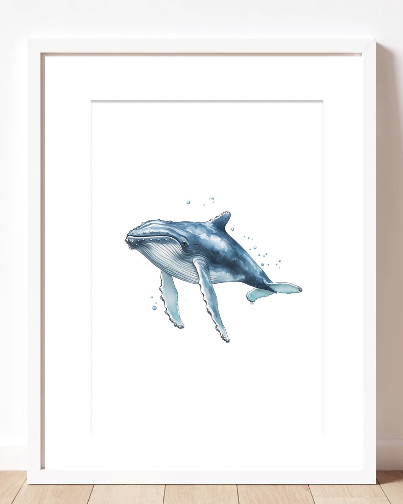 Whale Nursery Wall Art Print
