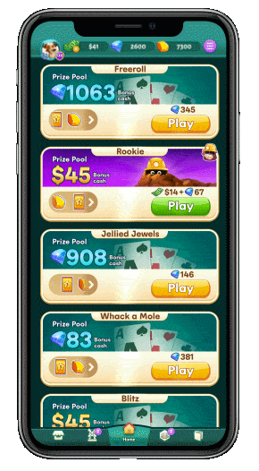 Mobile phone showing the leaderboard screen from Bingo Cash game