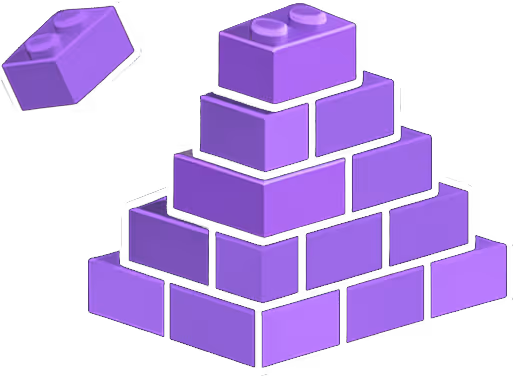 Icon of stacked puzzle blocks symbolizing the strategic and interconnected solutions in app development, branding, and digital marketing by DigiBenders.