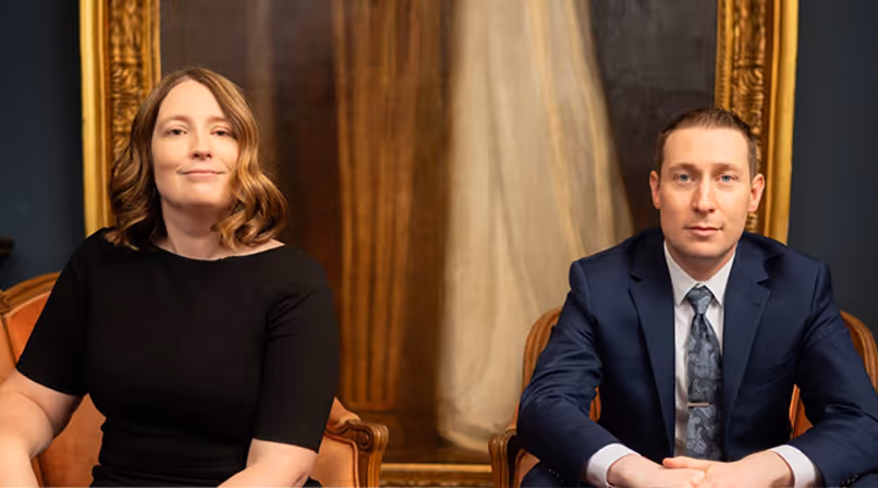 Portrait of two legal professionals from Moss Hachey Law, featured in their digital marketing case study.