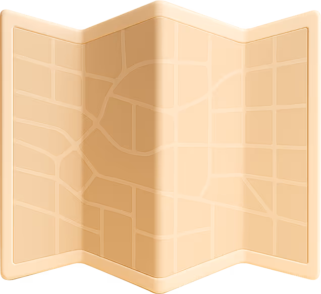 Subtle 3D beige map illustration used as a background, symbolizing location-based services or local strategy implementation.