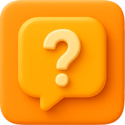 3D gray icon of a chat bubble with a question mark, representing help center, FAQs, or customer support inquiries.