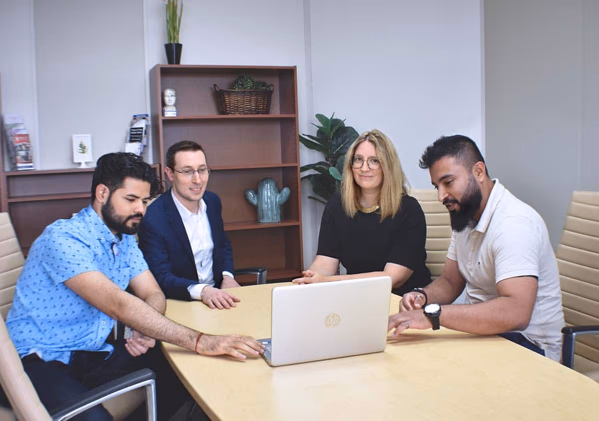 DigiBenders team planning google ads with customer MHL in Fredericton, NB.