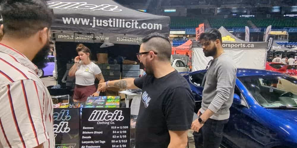 Nikhil and Meet at car show to visit client justillicit.