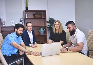 DigiBenders team planning google ads with customer MHL in Fredericton, NB.