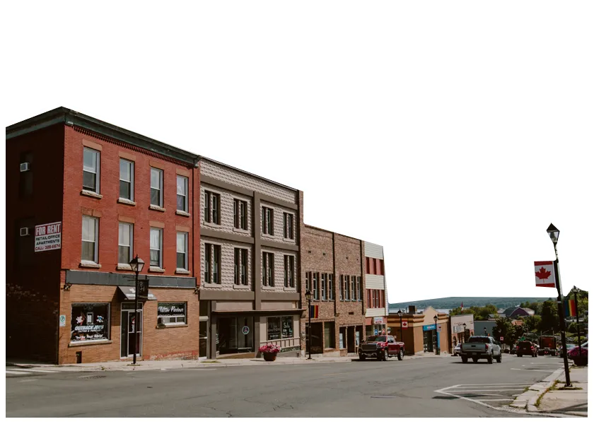 Woodstock, New Brunswick town centre on the Saint John River, served by DigiBenders website design.