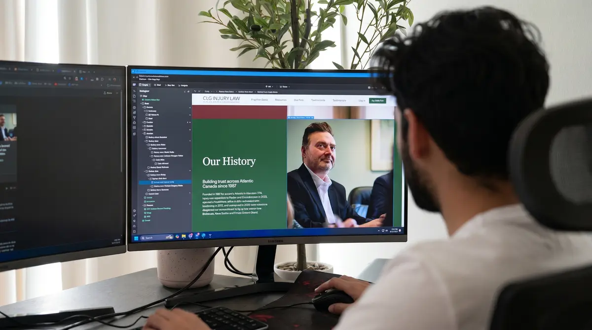 Website redesign process for CLG Injury Law serving across Atlantic Canada.