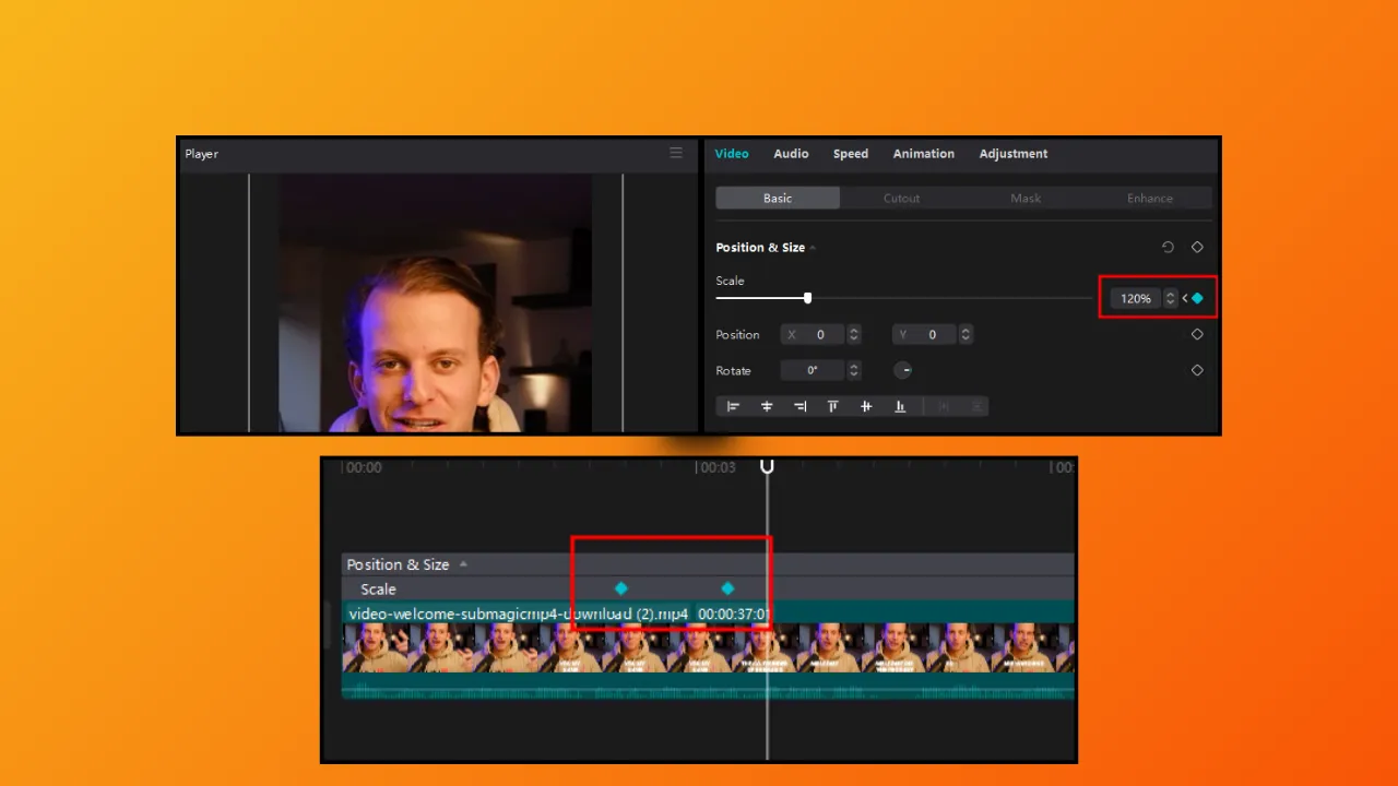 přiblížení klíčového snímku capcut slow