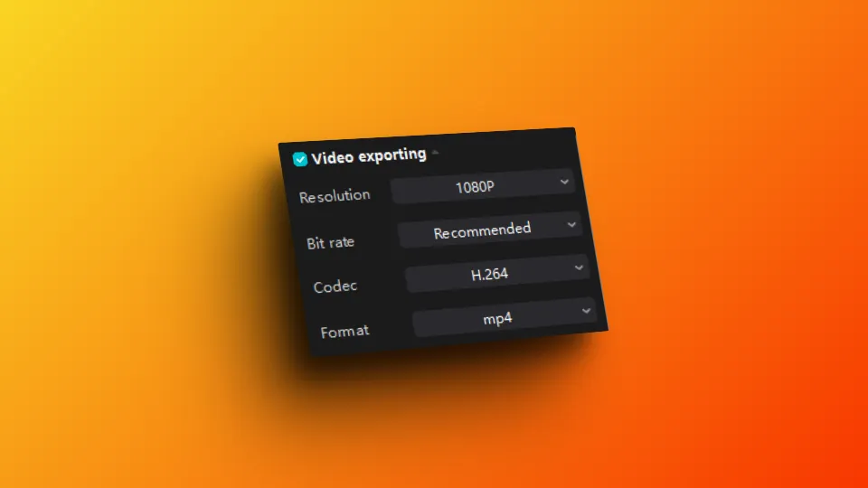 Esportazione video per un caricamento di migliore qualità, codec tiktok 1080p, formato video H.264 e Mp4