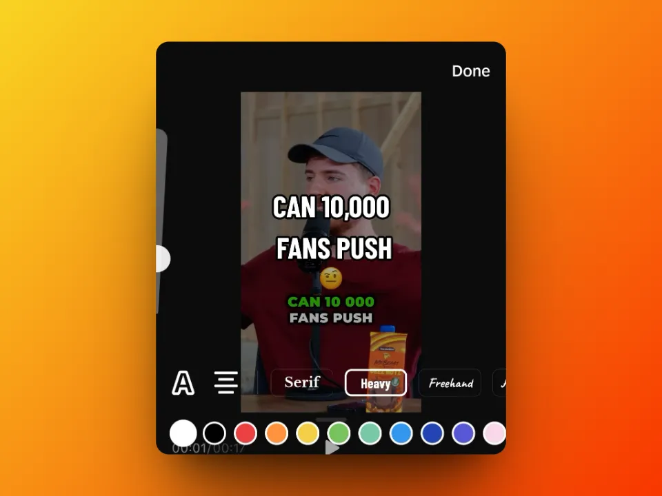 Sous-titres sur tiktok short video editor 