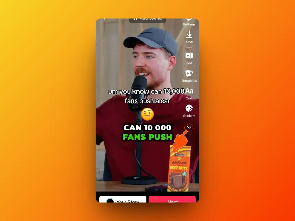 Page d'accueil de TikTok lors du téléchargement d'une vidéo