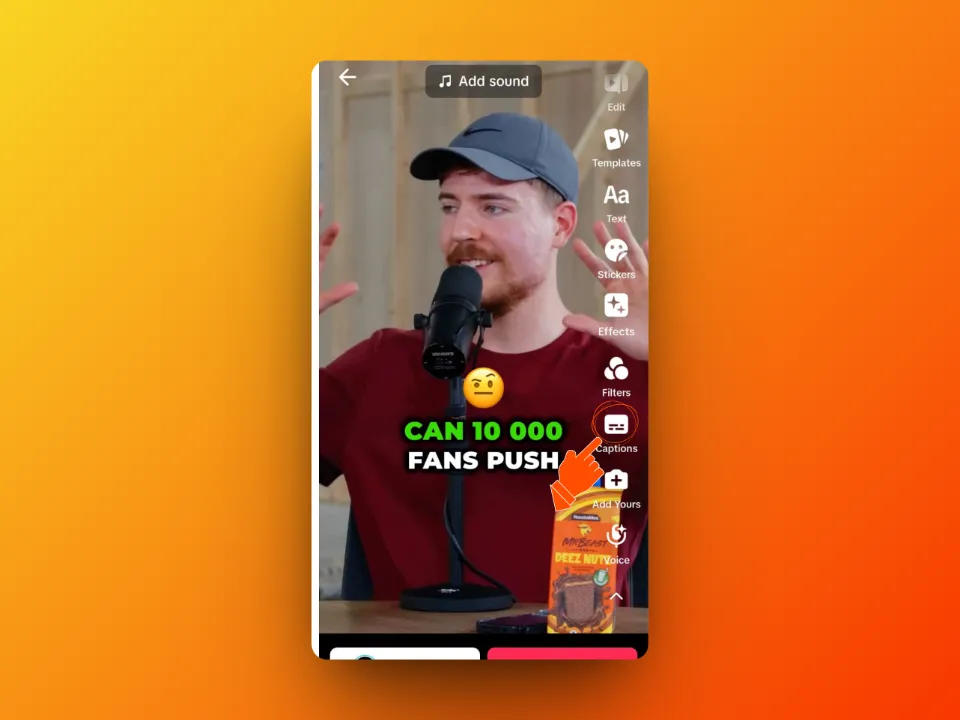 tiktok sous-titres icône