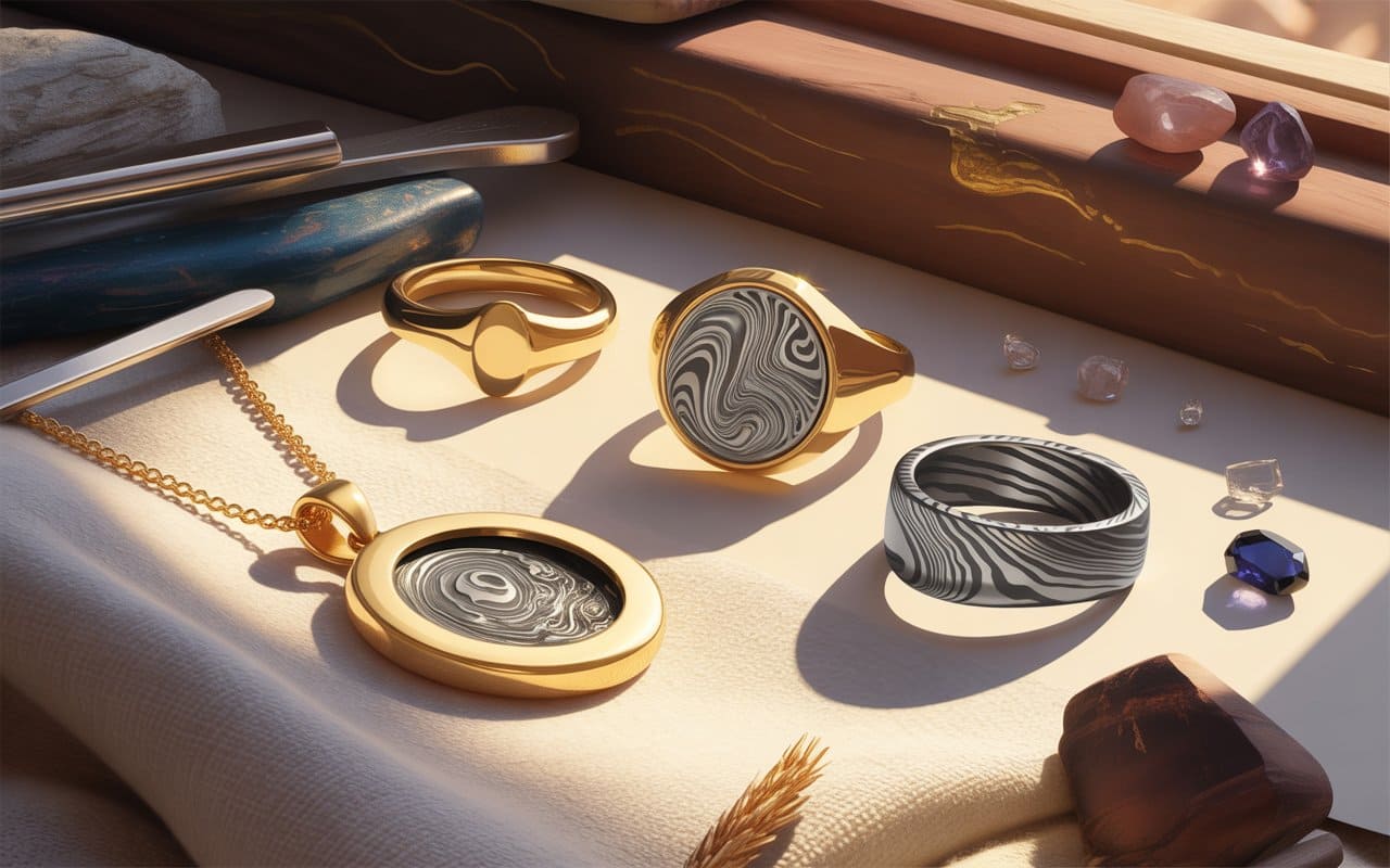 Четверта ніша — Hand-Forged Damascus Steel and Gold Jewellery
