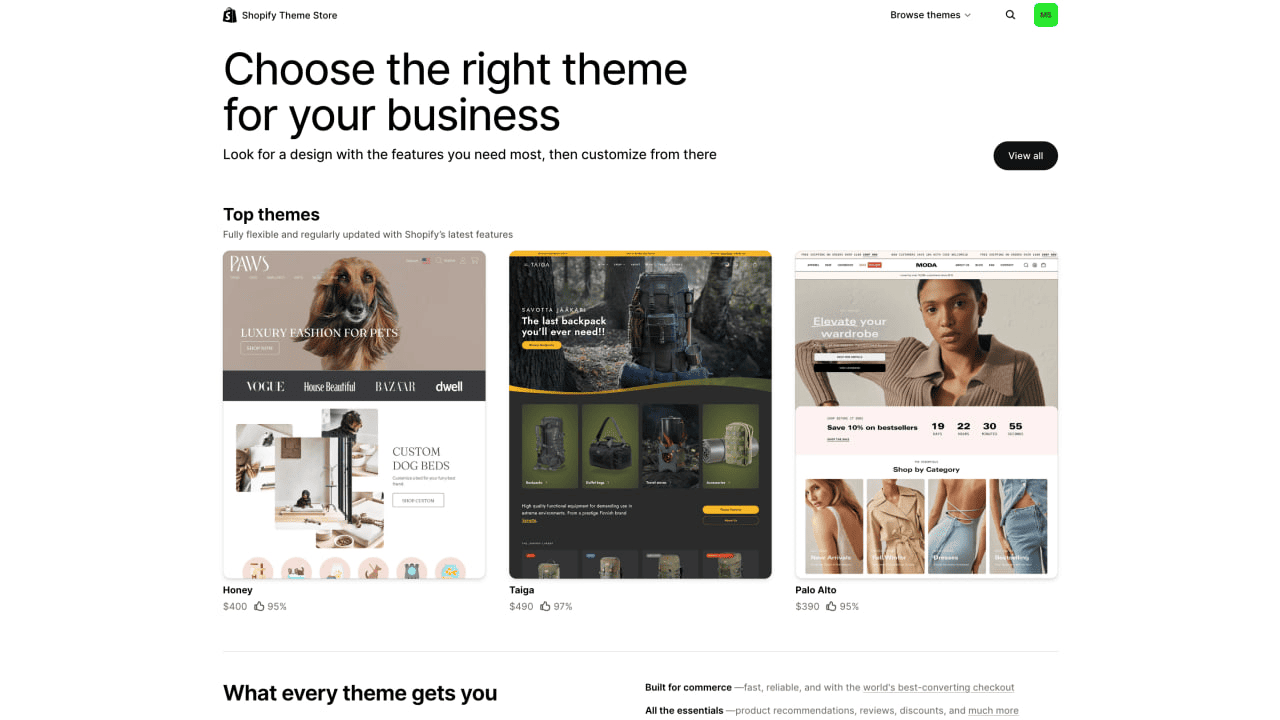 Explore free themes