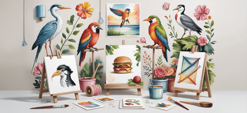 Аналіз ніш для картин на Etsy: птахи, їжа, string art та ACEO