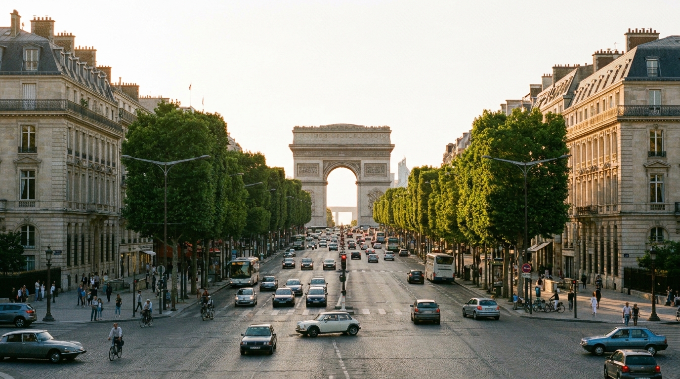Avenue des Champs-Élysées et l'Arc de Triomphe, Paris 8e