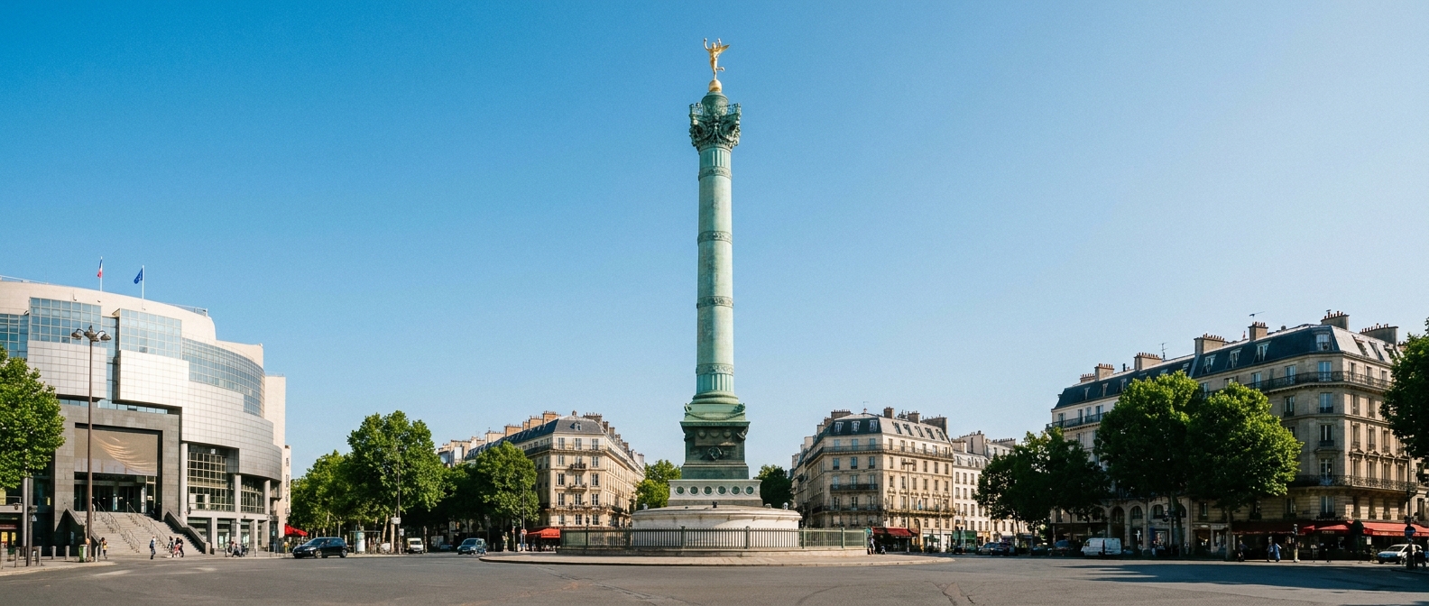 Place de la Bastille et la Colonne de Juillet, Paris 11e