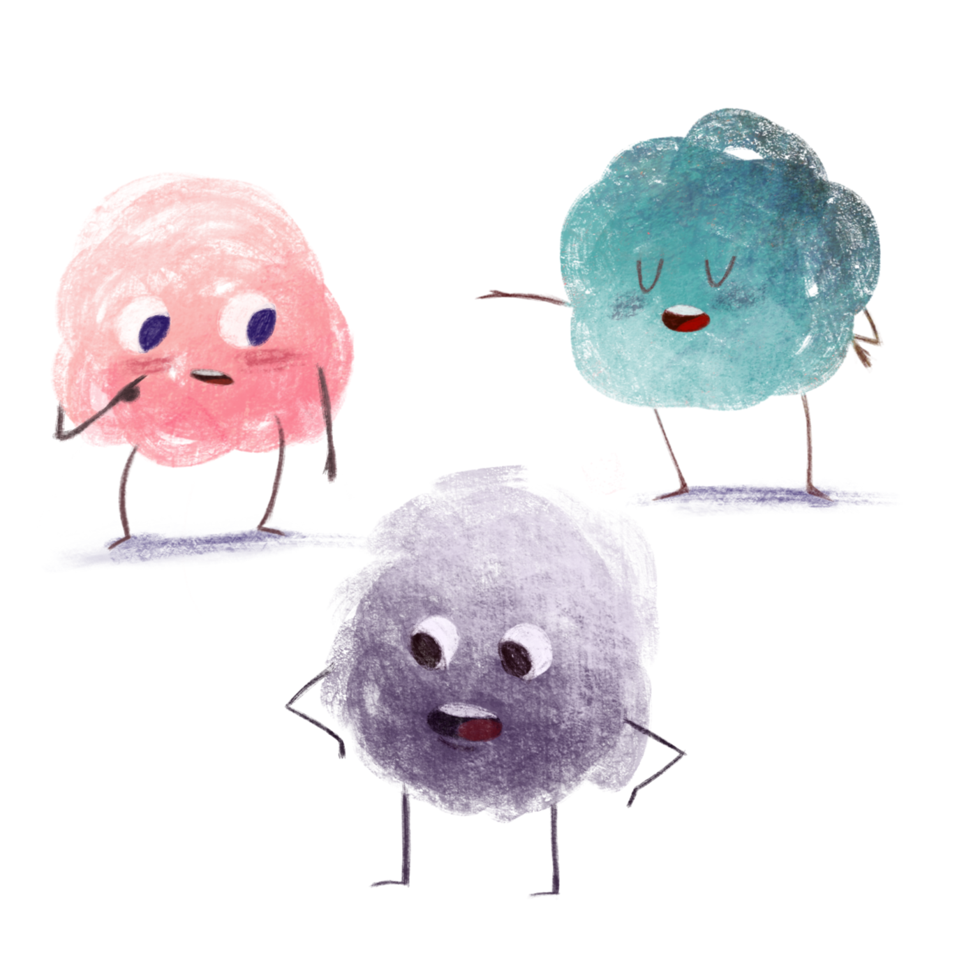 A cartoon of a girl with big glasses and tattoos on striped background