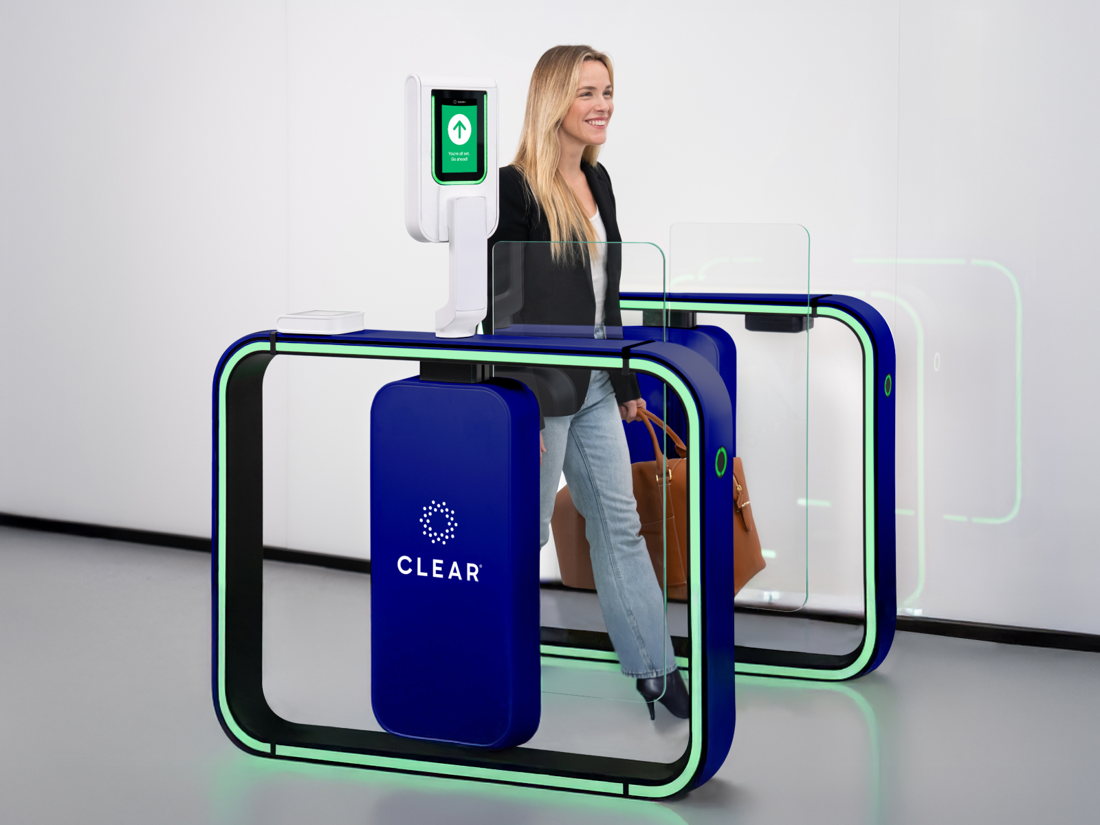 Woman walking through the CLEAR eGate