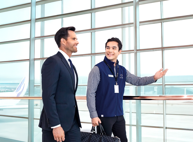 CLEAR Sports Ambassador Greeting Sports Fan at Barclays Center