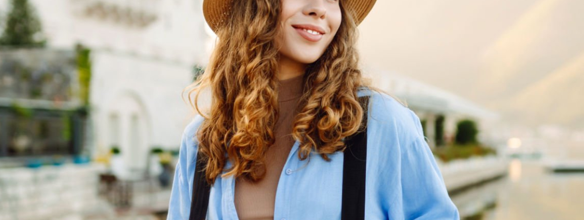 Image of woman walking with her backpack