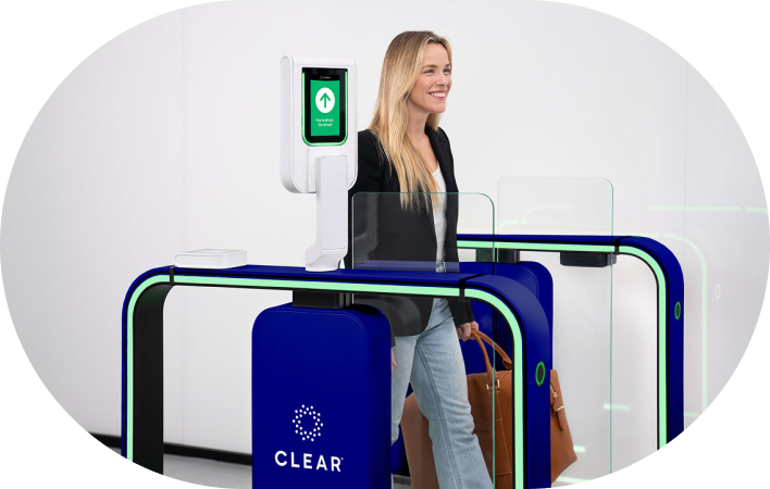 Woman walking through CLEAR eGate