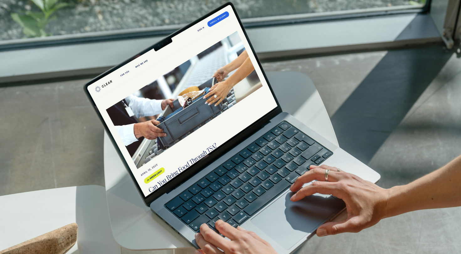 Photo of a person looking through CLEAR's "Can You Bring Food Through TSA?" Blog